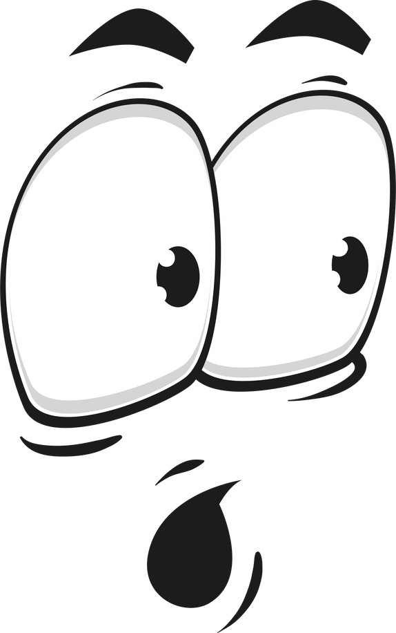 Cartoon surprised face, vector funny emoji, wow